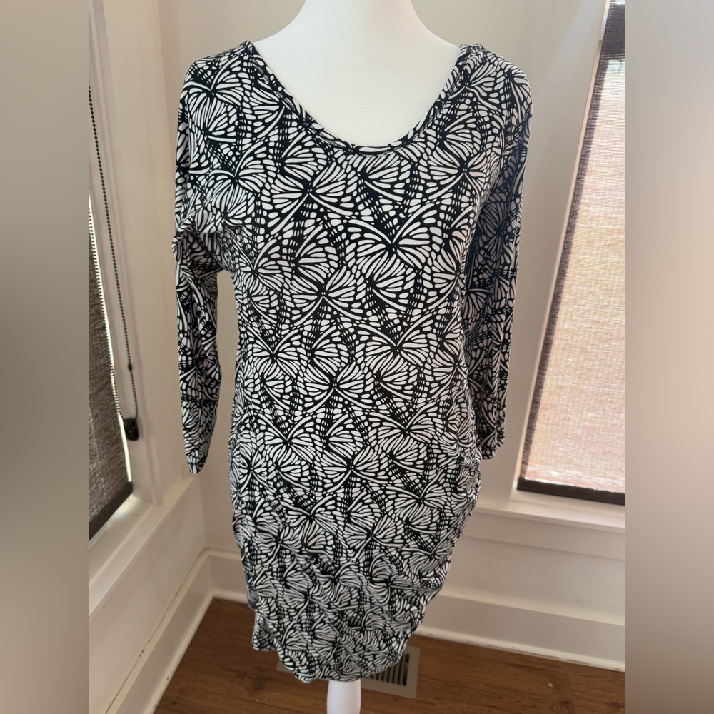 Banana Republic Women's Black White 3/4 Sleeve Dress Size S
